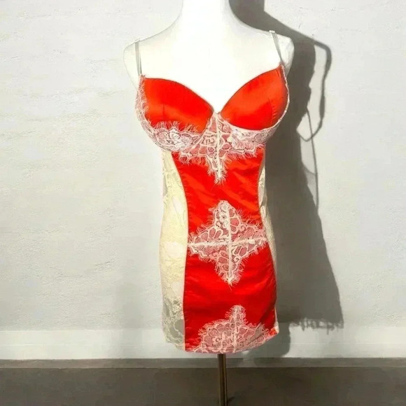 Coquette corset style push up slip dress L - Picture 1 of 6